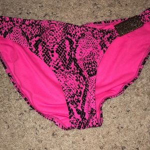 Pink snake print bikini bottoms